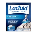 Lactaid Fast Act Laktose Intolerance Relief Caplets med Lactase Enzyme for å hindre gass, bloating & diarrea På grunn av Lactose Sensitivity, ideell for reise og on-The-Go, 12 pakker med 1-count