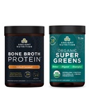 Gamle Ernæring Bone Broth Protein pulver, saltet karamell, 20 serveringer + organisk Supergreens pulver, Grønne Flavor, 25 serveringer