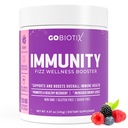 GOBIOTIX Vitamin C - Immunforsvarsstøtte Supplement - Immunitet pulver velvære Booster - Vegansk Superfood - Elderberry, Turmeric, B12 vitamin Supplement, Ikke-GMO og sukkerfri (Berry)