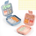 Dynippy Daily Pill Organizer 5 Sammenligninger Bærbar Moisture bevis liten pille tilfelle for Pocket Purse reisepille Box Bærbar medisin Fish Oil Holder Container (Blue Pink)