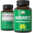 Manganesisk Supplement Mat som Mineral Chelated For Superior Absorpsjon Med Hele Mat Blanding av 25+ Frukter og Grønnsaker. Pure Trace Mineral Capsules For Connective Vessue, Bone Helse, Enzyme Support
