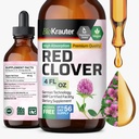BIO KRAUTER Red Clover Tinkture - Rød Clover ekstrakt - flytende kosttilskudd for kvinners støtte - alkohol og sukker gratis - Vegan Drops 4 Fl.Oz.