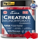120 Kreatin Monohydrat Gummies for menn og kvinner, Vegansk-vennlig, Sukker-fri, & Tasty Chewables - Instantised Kreatin Gummies for forbedret muskelvekst, gjenoppretting, & ytelse (Raspberry)