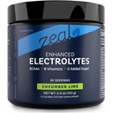 Zeal Electrolyte pulvergjenvinningsdrikk (30 serveringer | Cucumber Lime) w 0 Sukker + BCAA + B-vitaminer Electrolyte Supplement w Kalium sink & magnesium