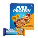 Pure Protein Bars, Høyt Protein, Nødvendige Snacks å støtte energi, Lavt sukker, Glutenfri, Sjokolade Peanut Smør, 1.76oz, 12 greve (Packing May Vary)