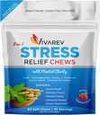 Stress Relief Ashwagandha Gummies - Formulert med Ashwagandha, GABA, L Theanine, Lemon Balm & Kamille Blomster som en Stress Relief og Focus Supplement - Naturlig bringebær Flavor, Pakke med 60