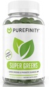 PUREFINITY Daily Super Greens Gummies med Spirulina, Spinat, Broccoli, Beet Root, Acai og andre grønnsaker, All-i-Et Veggie Supplement - Ikke-GMO, Glutenfri, Vegan, 60 greve
