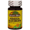 Naturens blanding Ferrous gluconate tabletter 325 mg 100 greve per flaske (5 flasker)