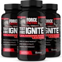 FORCE FACTOR Test X180 Ignite, Testosteron Booster & fettforbrenner for menn, Testosteron Supplement for å hjelpe bygge muskler, øke energi, og øke vitalitet og ytelse, 60 tel (pakke av 3)