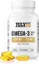 Omega 3 Fiskeolje - 1200 MG Fiskeolje, 720 MG Omega 3, sitronflavor, 60 Softgels, naturlige EPA-DHA Softgels for styrke og helse, høy styrke, støtte for kvinner og menn
