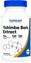 Nutricost Yohimbe Bark Extract 450 mg (9mg Yohimbine Alkaloids), 120 kapsler - Ekstra styrke, Glutenfri, Ikke-GMO