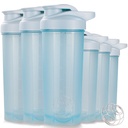 ShakerZoo-6 Pack-Protein Shaker flasker for proteinblandinger, Shaker Cups for proteinshakes, 3 stk 24 ounce og 3 stk 20 ounce (blå)