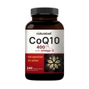 NatureBell CoQ10 400mg med Omega-3-240 kapsler - Antioksidant Supplement for hjerte og energi helse støtte - støtter Cellular Energy* - Ekstra styrke Coenzym Q10