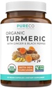 Organic ginger svart pepper Supplement - høy potens organisk gurkemeie curcumin kapsler med Ginger og svart pepper for forbedrede fordeler og absorpsjon - Vegan & ikke-GMO (1 måneds forsyning)