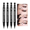 BINGBRUSH Double-sidet flytende Stamp Eyeliner Penn, Ansiktsstempler Makeup Ekstremt svart Vanntett Slim Gel Felt Tips Høy Svart Pigment Flytende Eyeliner & Seal (svart)