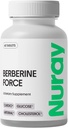 Nuray Berberine Force - støtter kognitiv helse, gastrointestinal helse, kariovaskulær helse, og bidrar til å opprettholde metabolsk helse - med folat, R-alfa liposyre - 60 greve - 500 mg