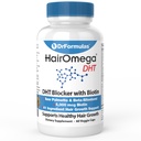 DrFormulas HairOmega DHT Blocker Biotin 5000 mikrog Vitaminer for hårvekst Supplement | Hårtap piller for kvinner og menn, 30 dagers forsyning