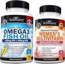 Daglig multivitamin for kvinner kapsler (1 måneds forsyning) Plus trippel styrke Omega 3 Fish Oil Softgels (2 måneders forsyning)