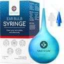 Medi Grade Ear Bulb Syringe - Effektiv Ear Wax fjerningsverktøy med add-on Quad-Stream Tips - Reisevennlig ørerensesett for Gentle Ear Cleaning - Øre Flusher for Ear Wax - 2.54 fl oz