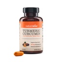 NatureWiki Turmeric Curcumin 500mg med svart pepper Softgels - Extra styrke, forbedret absorpsjon - 95% Curcuminoids & BioPerine for immunstøtte - Glutenfri, ikke-GMO - 30 greve[1-måneders forsyning]
