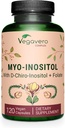 Vegavero Myo-Inositol & D-Chiro Inositol  Hormone Hormon Balance & Ovarian støtte | med Folate, Resveratrol, CoQ10 | 40:1 Forhold | Lab-Tested | 120 Caps