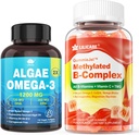 Vitamin B-kompleks fylte gummier og plantebasert Algae Omega 3 1200 mg Supplement
