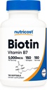 Nutricost Biotin (5.000mcg) 150 Softgels - Vitamin B7 - Glutenfri, ikke-GMO