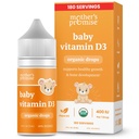Mors løfte Økologisk Baby D-vitamin D-dråper | 100% Plante Basert | Sunn vekst og beinutvikling | Alder Nyfødt + | 180 Serveringer | Baby vitamin D3 Flytende for spedbarn & tilhengere | 400 IU for babyer