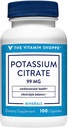 Vitamin Shoppe Kalium Citrat 99MG, støtter kardiovaskulære og cellulære helse (100 kapsler)