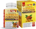 Turmeric Curcumin med Bioperine Ginger Supplement 1500mg 60 Kapsler - Naturlig kosttilskudd for helse ikke-GMO