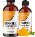 Turmeric Curcumin flytende dråper - Naturlig felles og sunn støtte med 95% Standardisert Curcuminoids for beste absorpsjon - Ikke-GMO, Glutenfri 4 Fl Oz (Pack of 2)