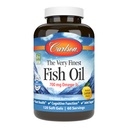 Carlson - Den aller fineste fiskoljen, 700 mg omega-3s, norsk fiskeolje supplement, Wild Caught Omega-3 Fish Oil, Sustainly Sourced Fish Oil Capsules, Omega 3 Supplement, sitron, 120 Softgels