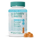 SmartyPants Prenatal vitaminer for kvinner, sukkerfri multivitamin gummier: Metylfolat, Omega 3 (ALA) vitamin D3, C, vitamin B12, B6, A, K & Zink, Inositol, Erytritol Free, 60 greve (20 dagers forsyning)