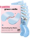 Nåde og stella Award Vinn under øyemaske Redusere mørke sirkler, Puffy øyne, Underøyne poser, Wrinkles, Gel under øyenlapper, Bursdagsgaver for kvinner - Vegansk Cruelty-Free Selvpleie (24 par, blå)
