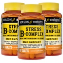 MASON NATURAL Stress B, Kompleks med antioksidanter + sink, 6 måneders forsyning, Dual Action Formula, støtter energimetabolisme og immunhelse, 3 pakke