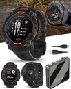 Wearable4U Garmin Instinct 3 Solar 45 mm, Rugged utendørs GPS Smartwatch, metall-forsterket Bezel, innebygd flashlight, opp til 28 dager batterilevetid, svart med svart band bundle