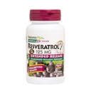 Natures Plus Herbal Actives Resveratrol, Extended Release - 125 mg, 60 Vegetariske tabletter - Glutenfri - 30 Services