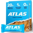 Atlas Protein Bar – 20g Clean Protein, 1g Naturlig Sukker, Ingen frøoljer, Glutenfri, Ingen kunstige søtningsmidler - Vanilla Almond 24 greve