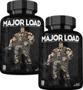 ONL Testosteron Supplement for menn - Major Load Testosteron Booster med Horny Goat Weed & Maca Root - Tongkat Ali Energipiller for Stamina & Styrke - Test Booster 60 Kapsler (2pk)