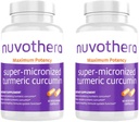 Nuvothera Super-Micronized Turmeric Curcumin Capsules 2-måneders Supply Rapid Absorpsjon, hele rot, ikke-GMO, hud, Gut Helse og antioksidanter (120 kapsler)