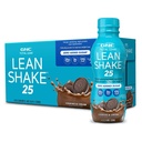 GNC Lean Shake 25 proteinshake, klinisk bevist vektkontroll, måltidserstatning, 25g protein med null tilsatt sukker, klar til å drikke, cookies og krem, Pakke med 12