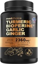 4-i-1 gurkemeie og hvitløk Kosttilskudd med BioPerine – 2360 mg gurkemeie Ginger Root Capsules med hvitløk – høy potens Herbal Blanding (120 ct)