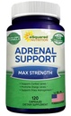 aSquared Nutrition Adrenal Support & Cortisol Manager Supplement (120 kapsler)-Adrenal Health w/Vitamin C Kompleks piller for å støtte tretthet og stress Relief-Ashwagandha, L-Tyrosin, Rhodiola & Ginseng
