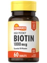 Sundance høy styrke Biotin 1000 mcg Supplement | essensielle B-vitamin tabletter | Vegetarisk, ikke-GMO & Glutenfri