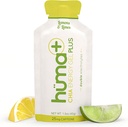 Huma Plus (Double Electrolytes) - Chia Energy Gel, Lemon Lime, 24 Gels, 25 mg Koffein - Magevennlig, Real Food Energy Gels