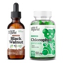 Wild & Organic Black Walnut Tinktur 2 fl oz & klorofyll Gummies 60 greve