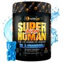 ALPHA LION Superhuman Burn – 2 i 1 Metabolisme Booster pre trening og termogen fettforbrenner for menn – Appetitt Suppressant og vekttap Supplement (21 Serverer, Blå Gummy Bear Flavor)
