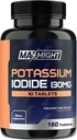 Kalium jodid 130 mg, ikke-GMO, Diett Supplement, 180 tabletter, opp til 6 måneders forsyning, Kalium jodid piller, YODO Naciente, laget i USA