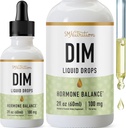 DIM flytende dråper Supplement 100mg for østrogen balanse for kvinner og menn hormonbalanse, menopause kosttilskudd for kvinner, PMS støtte og antioksidant støtte | Vegan, ikke-GMO, tredjepart testet
