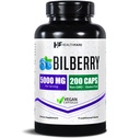 Healthfare Bilbær Supplement for øyne | 5000mg Ekstrakt | Visjon og øye helse støtte | Antioksidant støtte | 200 Vegan kapsler | Ekstra styrke | Ikke-GMO, Glutenfri | laget i USA